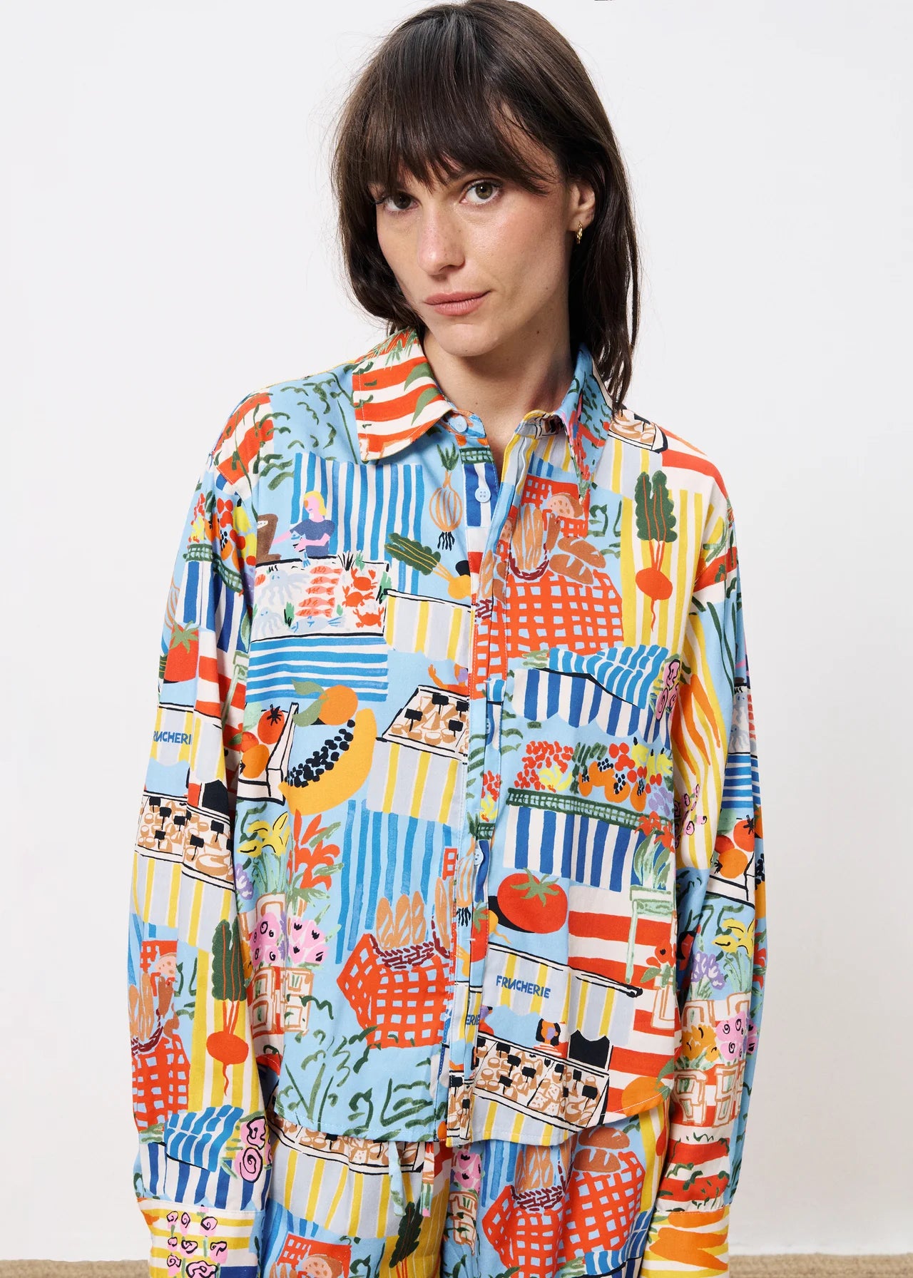 FRNCH Chemise Patterned Shirt In Multi