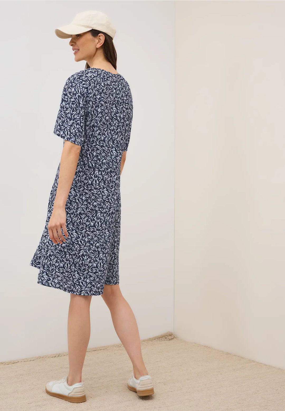 Cecil Patterned Dress In Urban Dark Blue