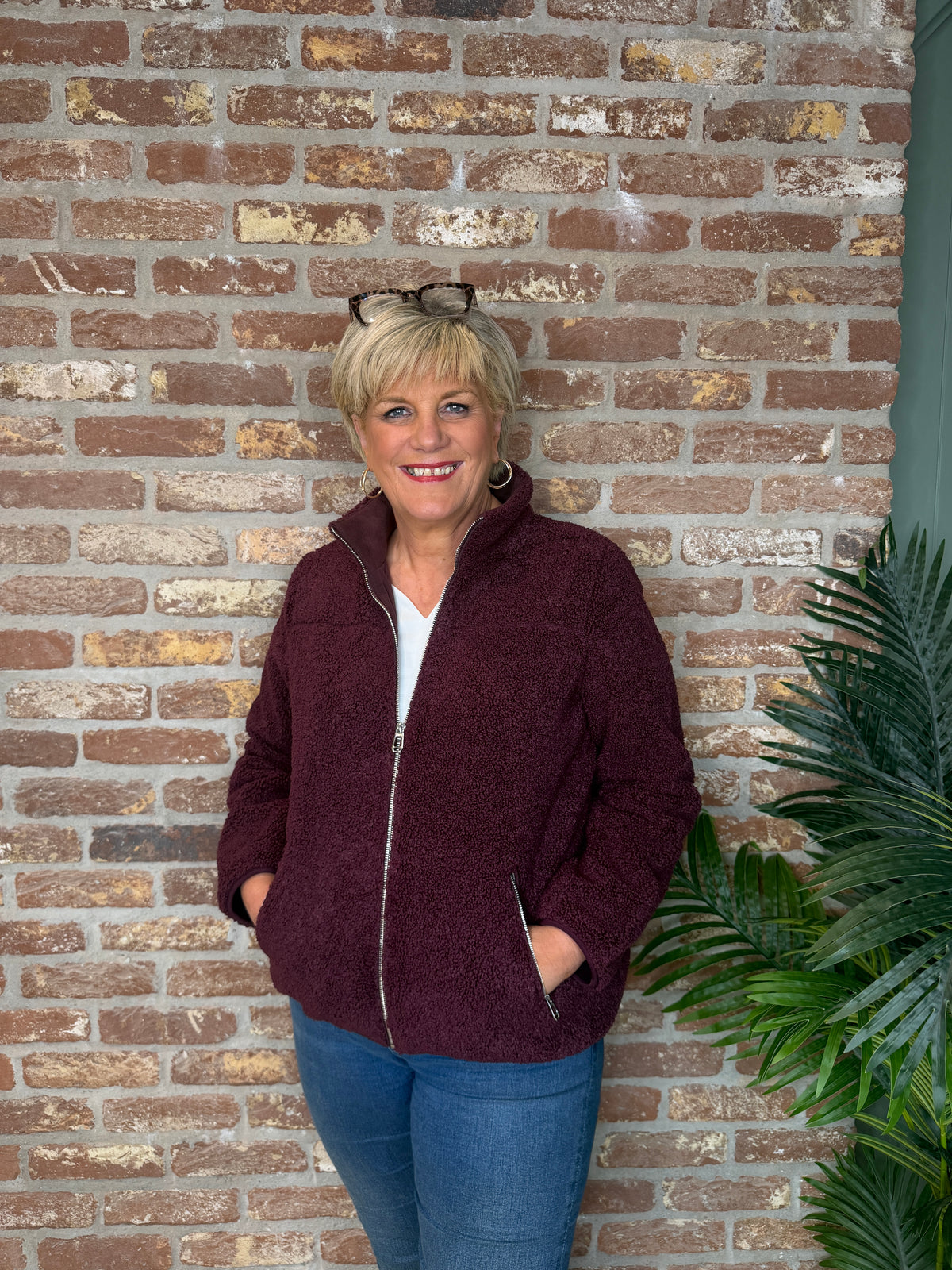 Teddy jacket in Rustic Rouge