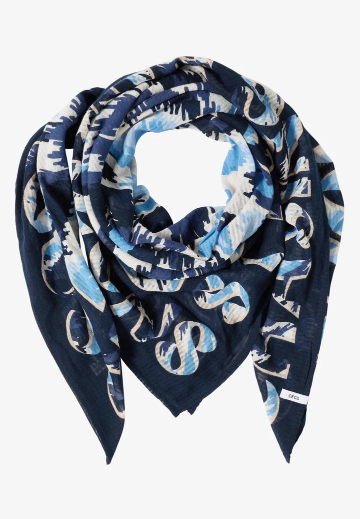 Cecil Print Cloth Scarf In Universal Blue