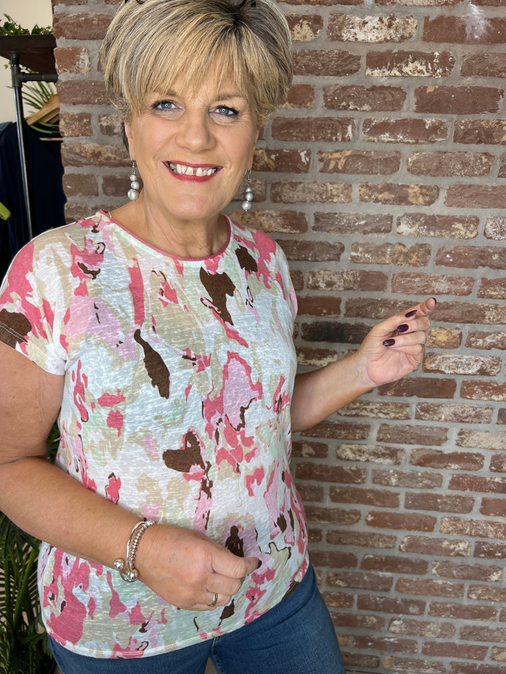 Soya Concept Aretha T-Shirt In Pink Multi