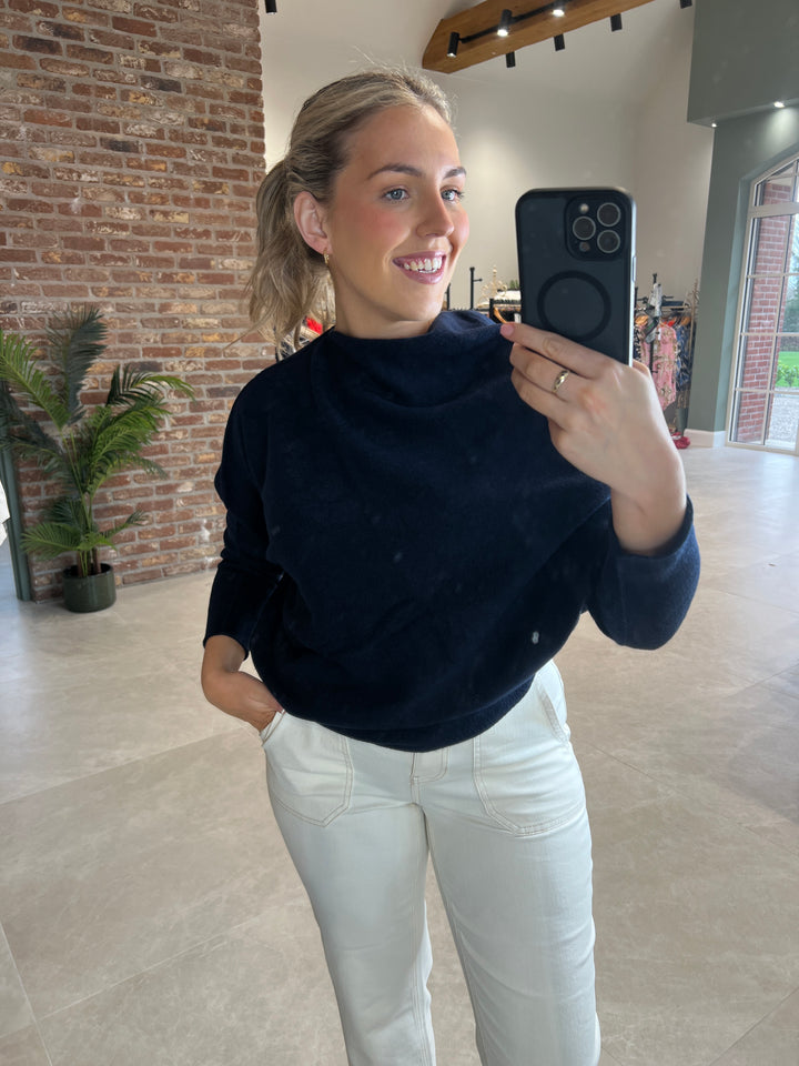 Deck By Decollage Asymmetric Knit In Navy