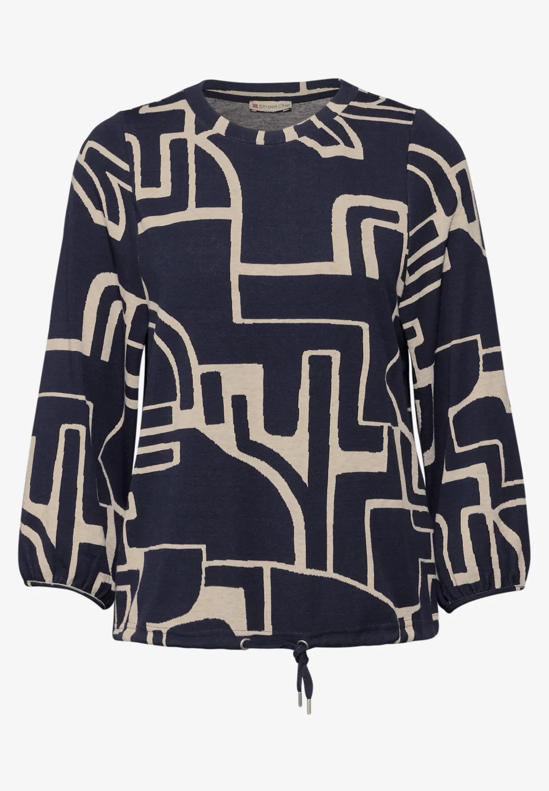 Street One Cosy Sweatshirt In Navy Multi