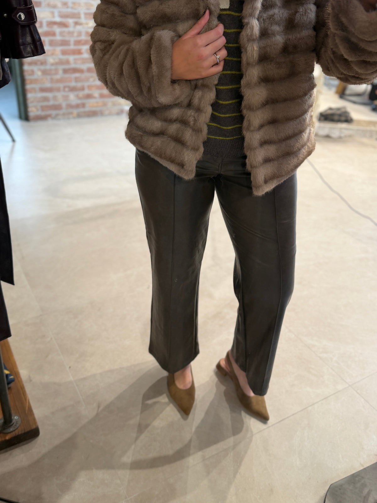 Nümph Nudorith Pu trousers in black coffee