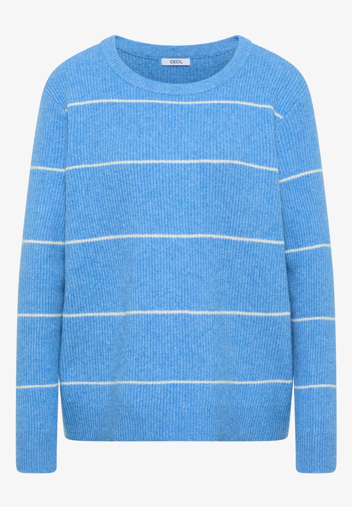 Cecil Striped Knit In Fountain Blue