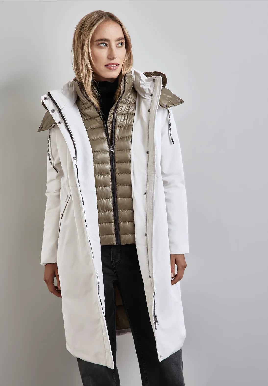 Street One 2-in-1 Coat In frosty grey