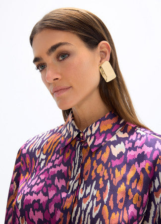 Animal print shirt in purple multi