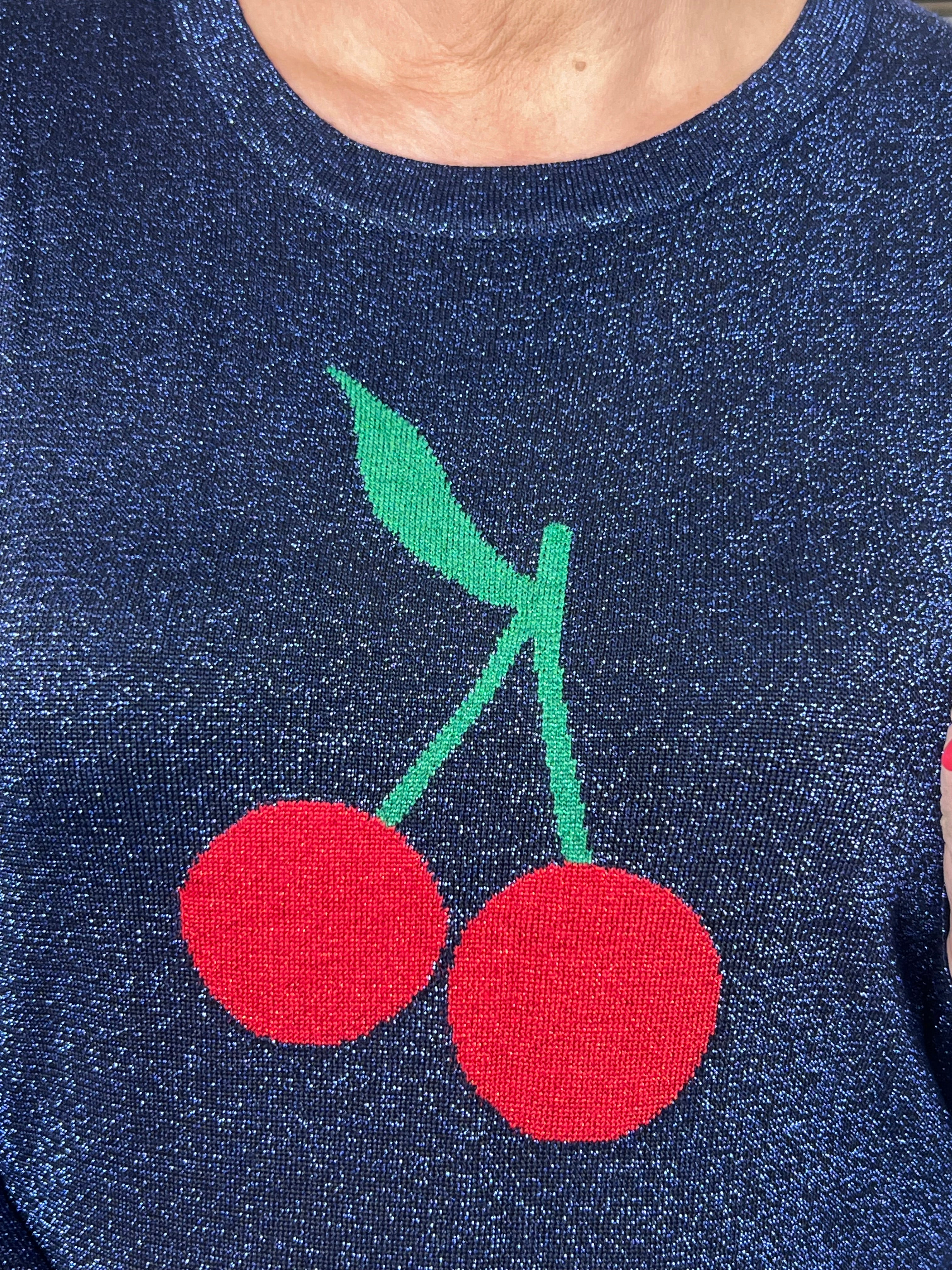 Sugarhill Brighton Tiff Cherry Jumper In Navy