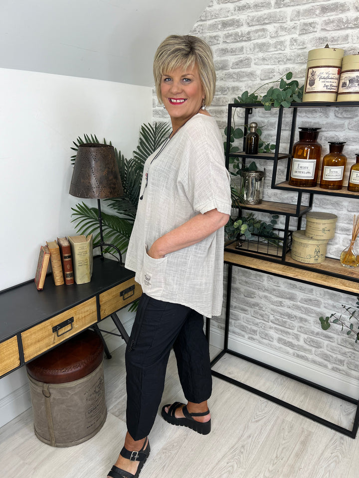 Taylor Linen Tunic In Stone