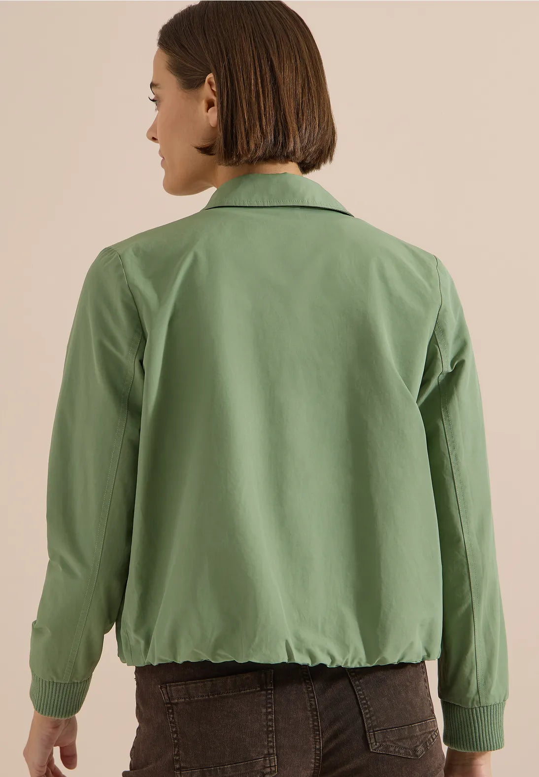 Cecil Jacket With Collar In Deep Matcha Green