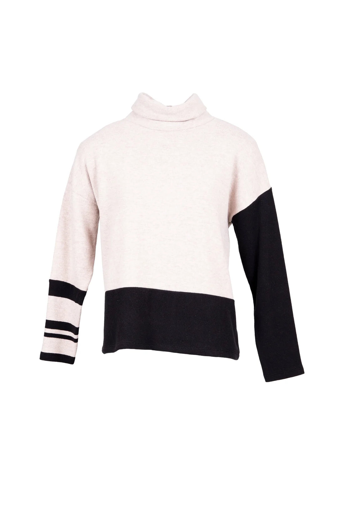 Peruzzi Stripe Colour Block Fleece In Stone