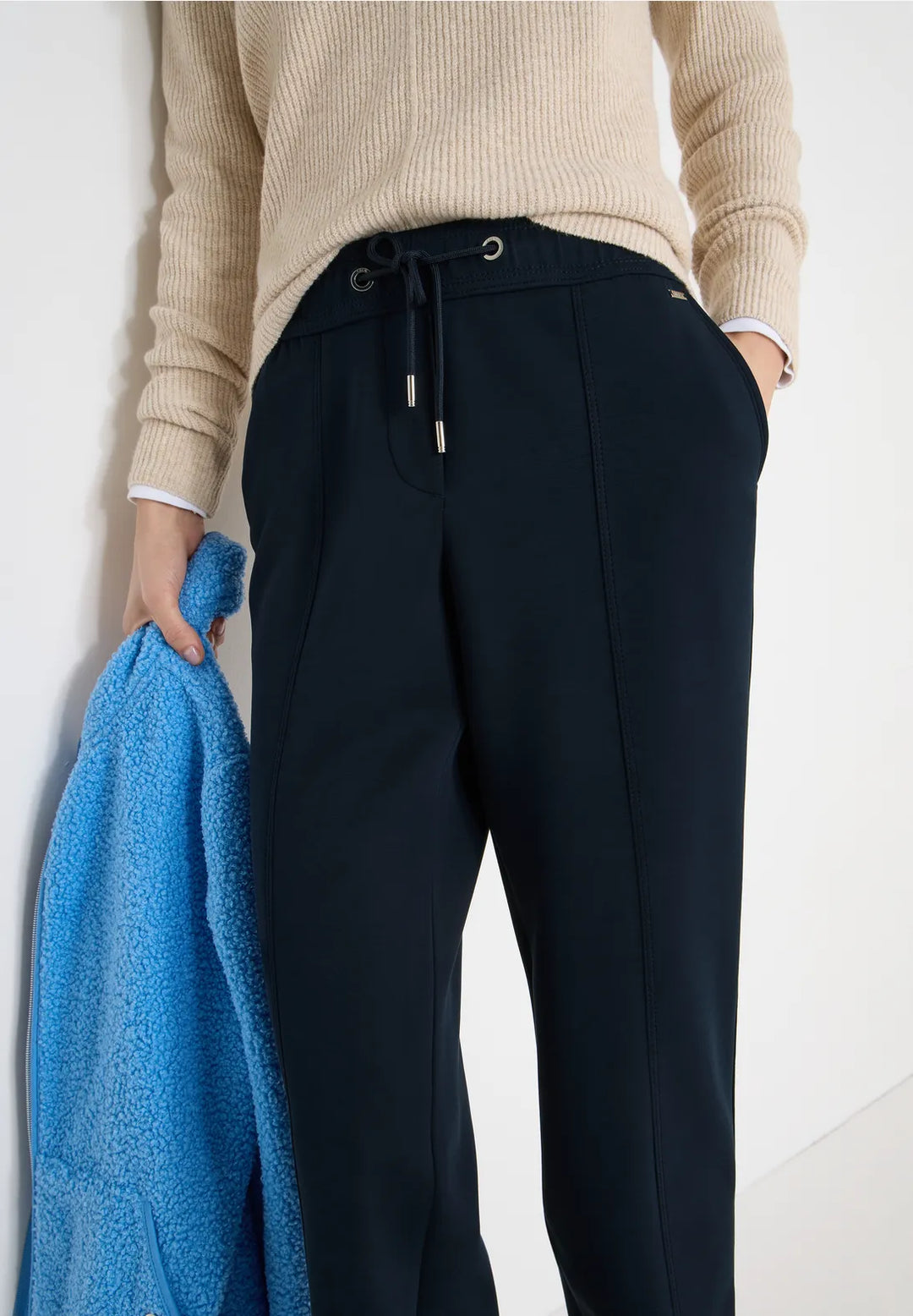 Cecil Tracey Silk Trousers In Universal Blue