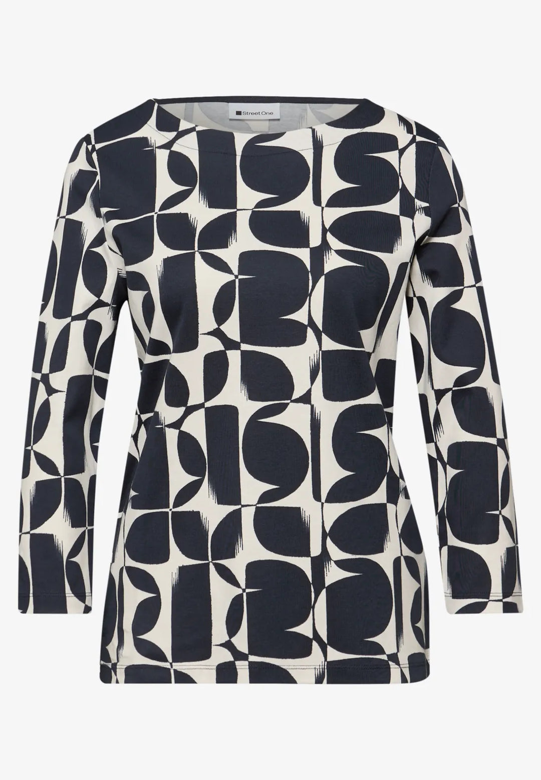 Street One Patterned Top In Shadowed Navy