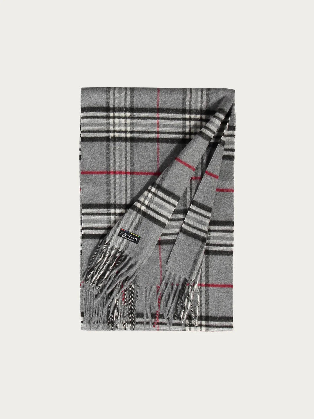 Cashmink Plaid Check Scarf In Grey