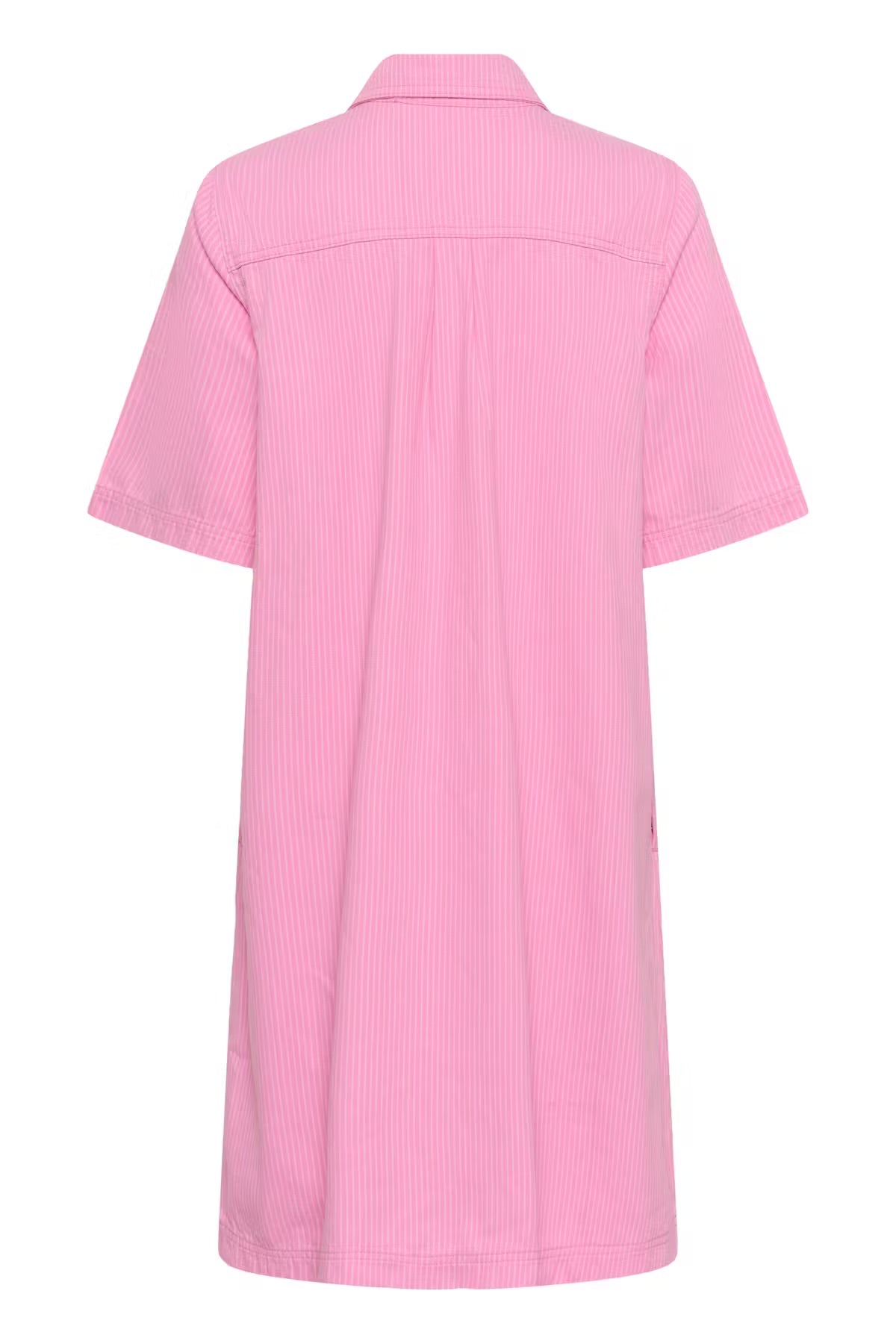 Culture Striped Denim Dress In Pink & White
