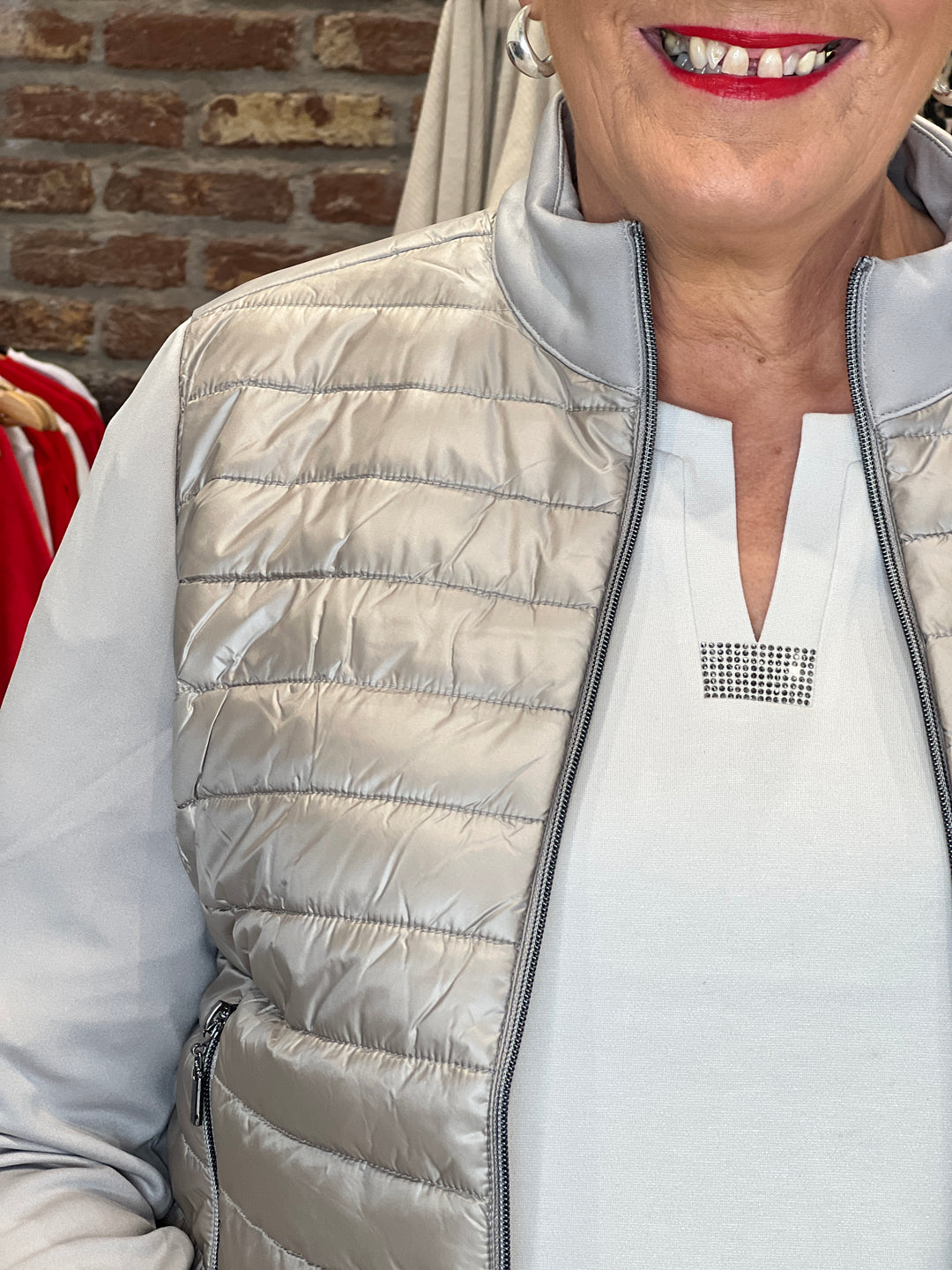 Monari Quilt Jacket In Greige