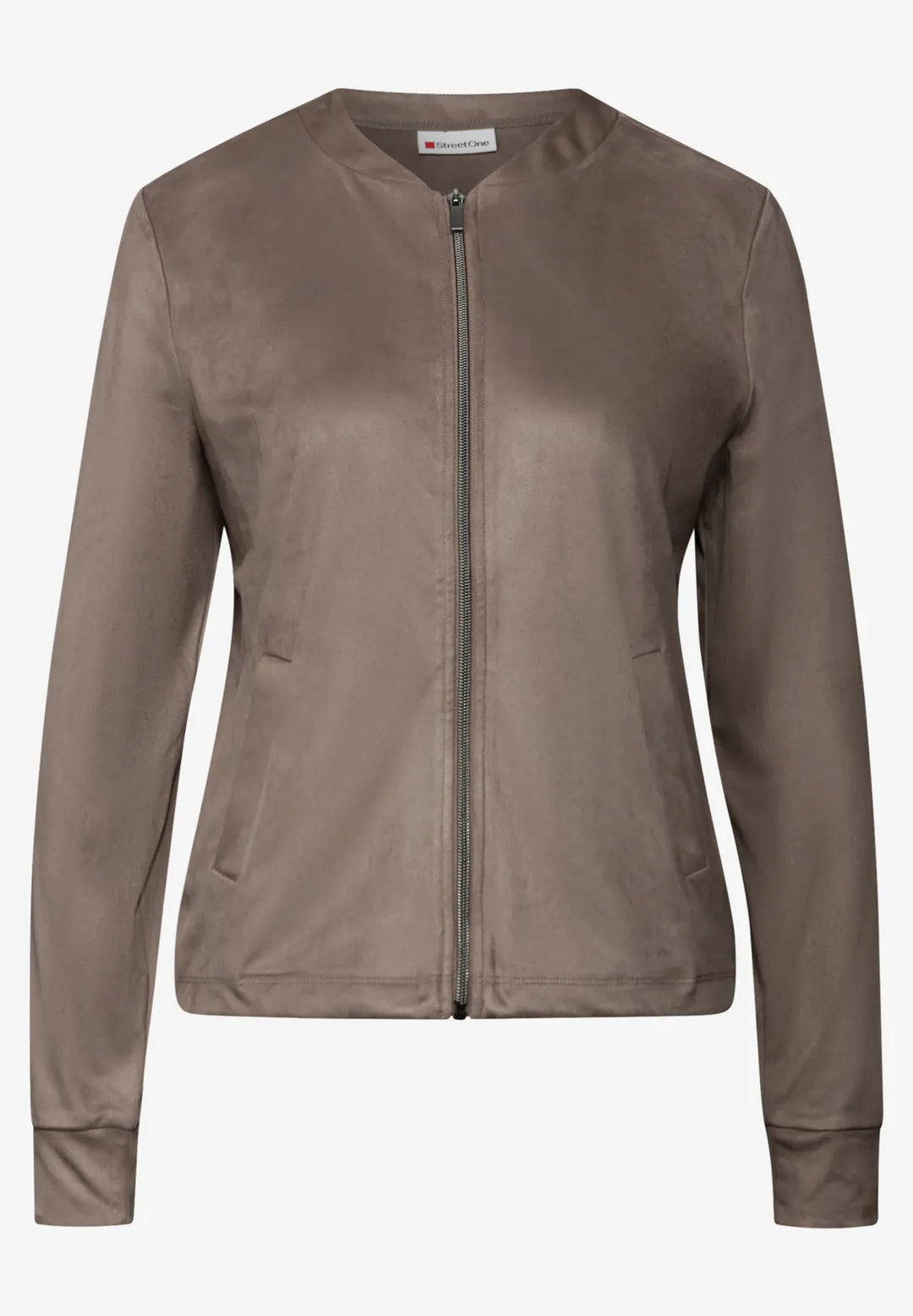 Street One Velours Jacket In Silk Brown