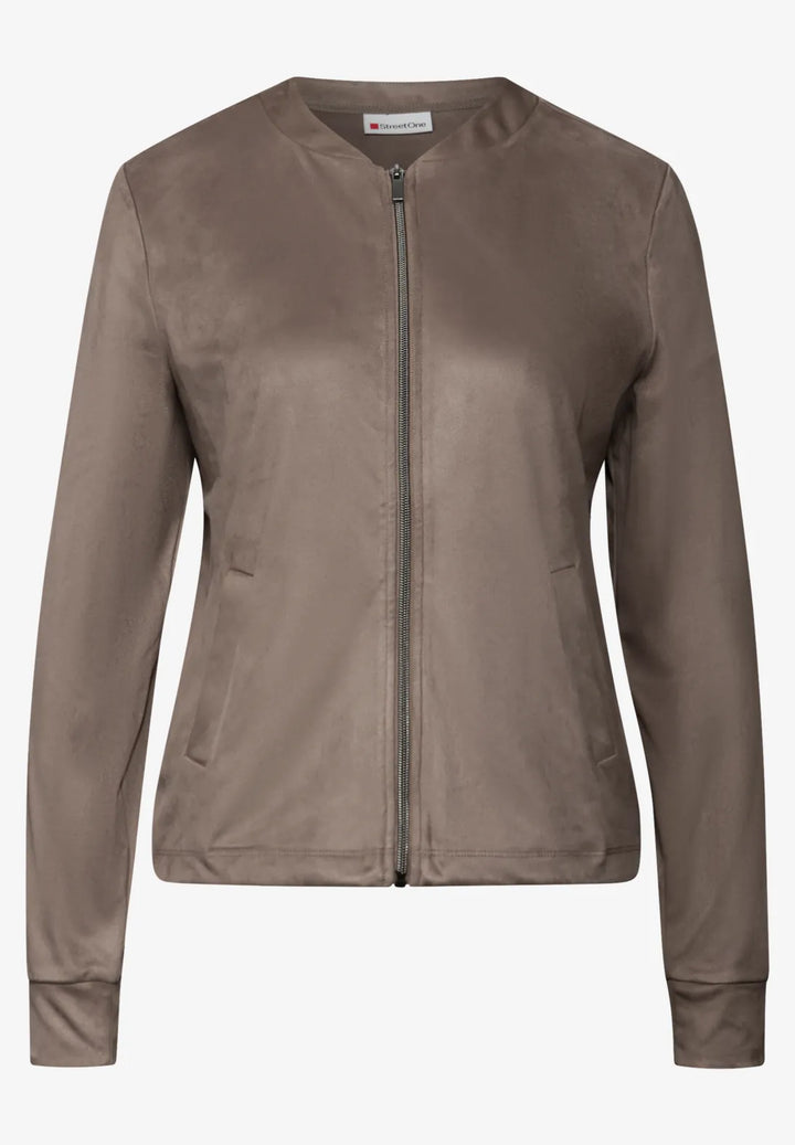 Street One Velours Jacket In Silk Brown