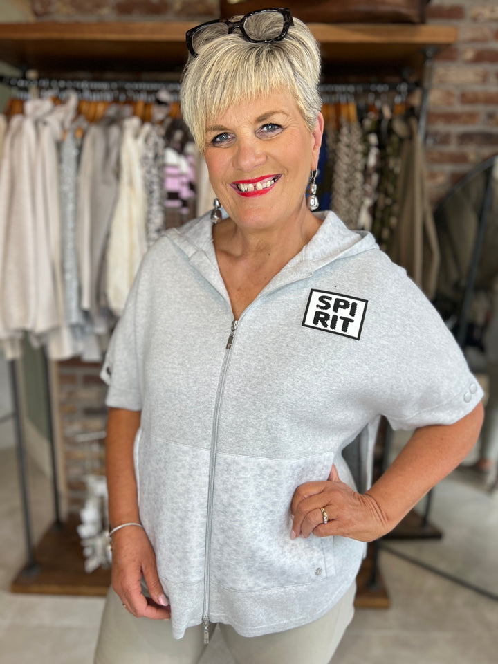 Monari Hooded Cape In Grey