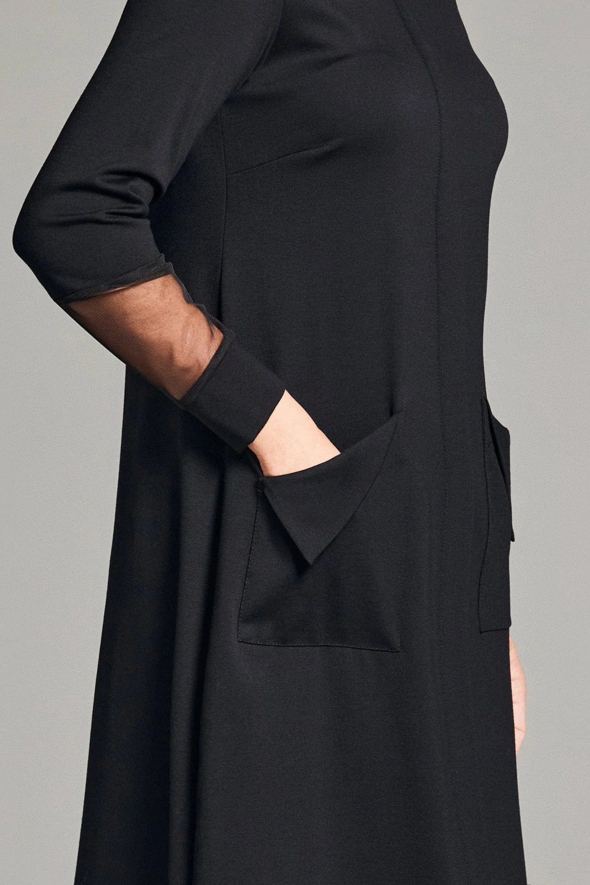 Peruzzi Mesh Sleeve Dress In Black