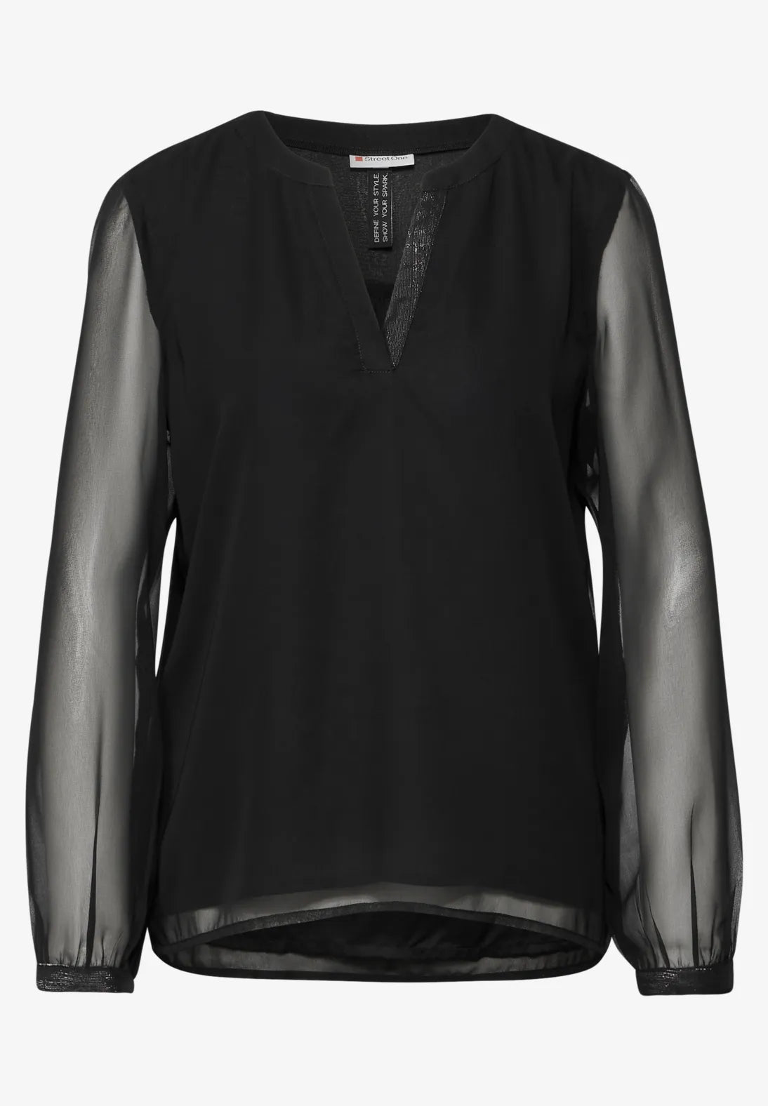 Street One Chiffon Blouse With Lurex In Black