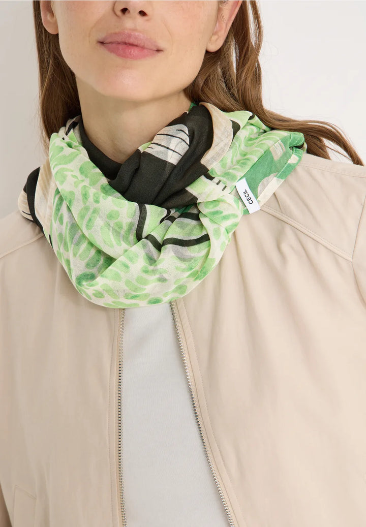 Cecil Print Loop Snood In Raw Khaki