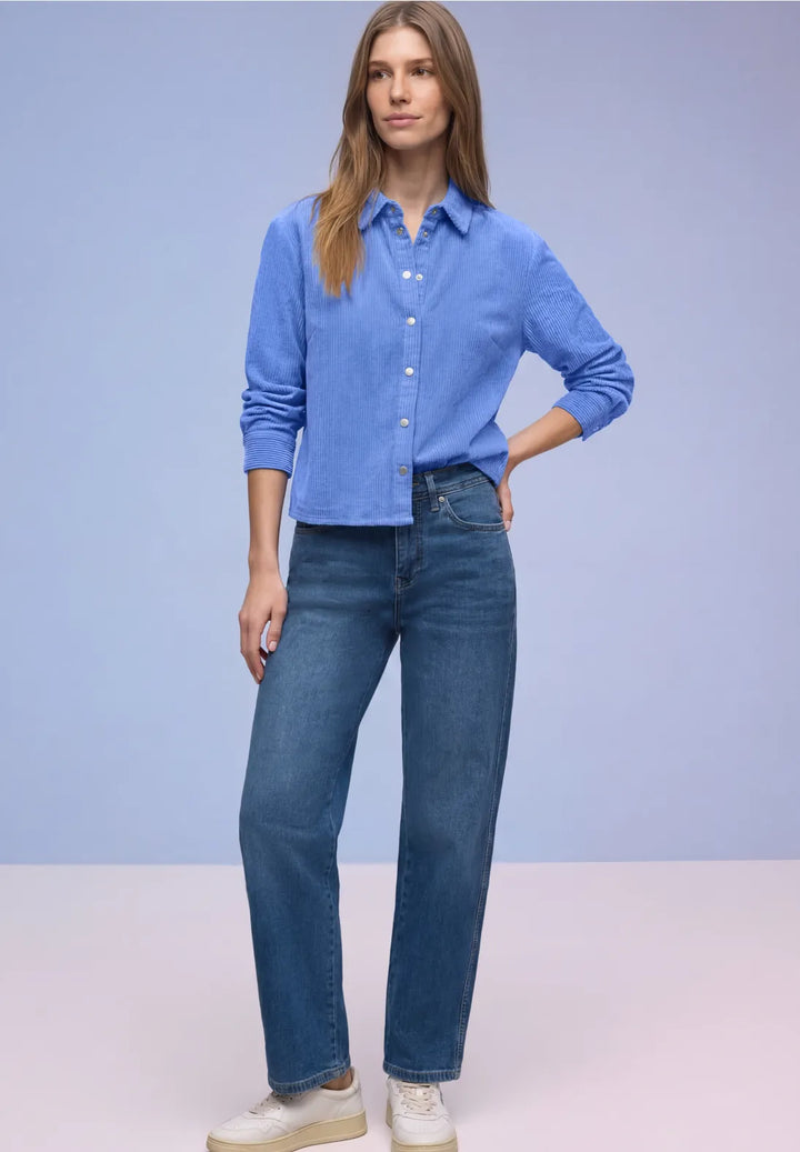 Street One Corduroy Jacket In Bonnet Blue