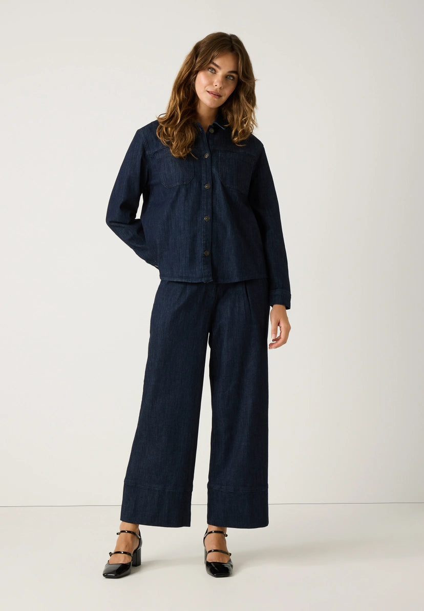 More & More Denim Shirt In Dark Denim Blue