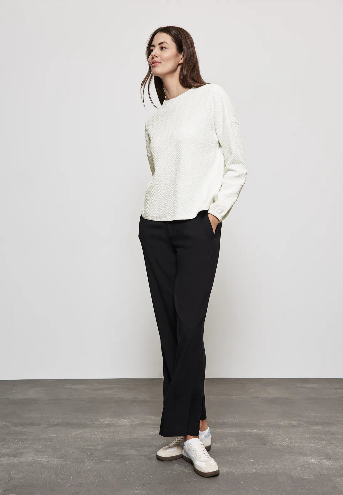 Street One Turtle Neck Top In Lucid White