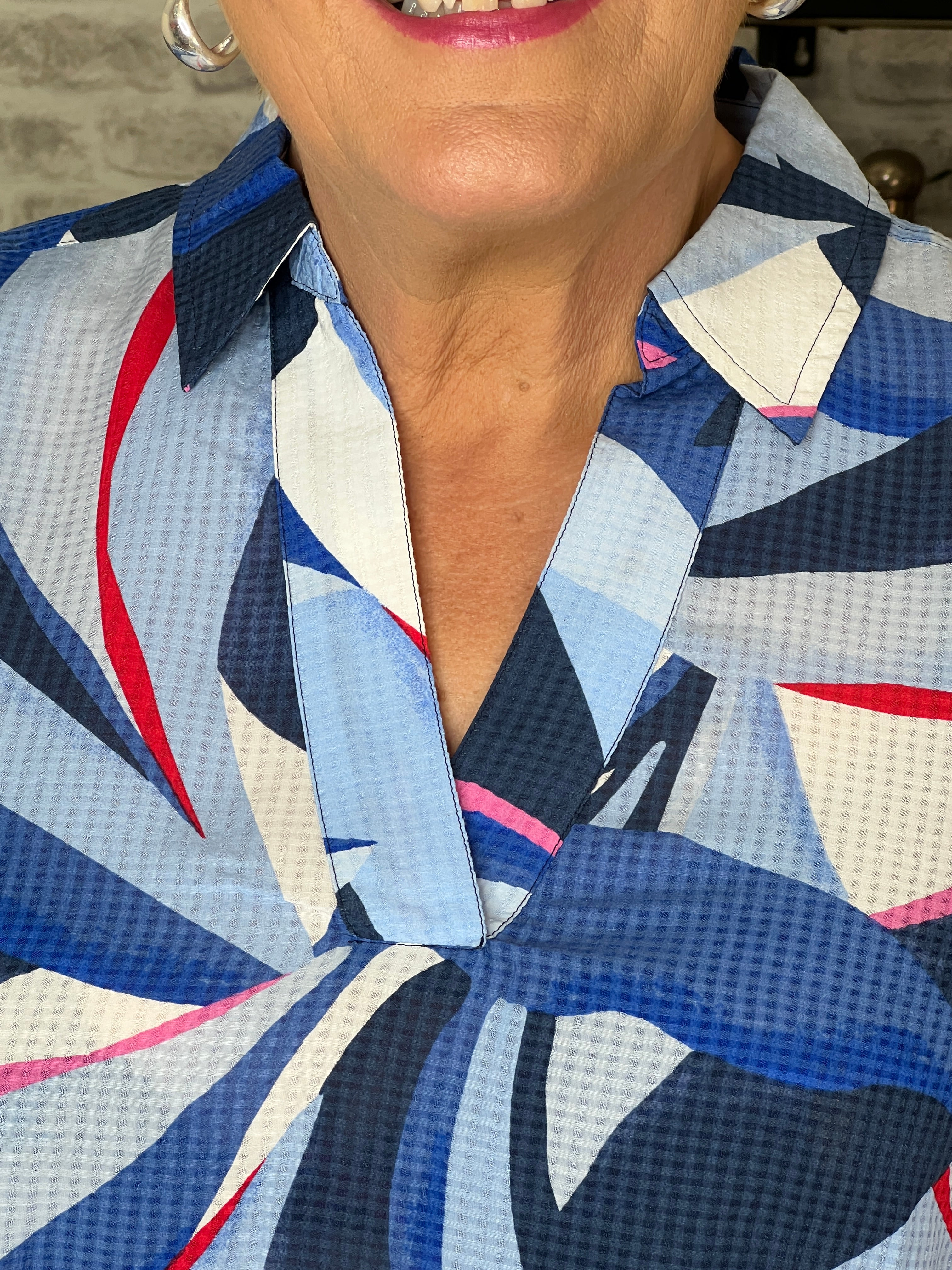 Cecil Print Blouse In Urban Navy