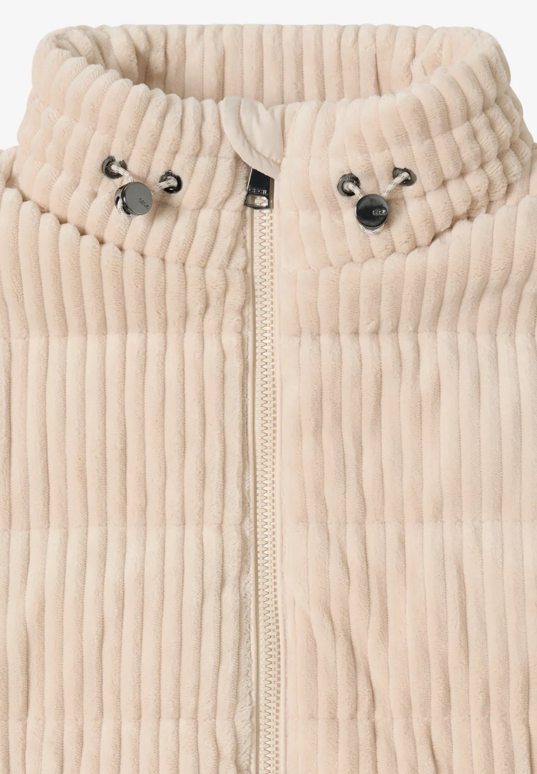 Cecil Cord Quilted Gilet In Pearl Beige