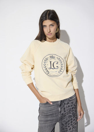 Sweatshirt with LC motif in Ecru