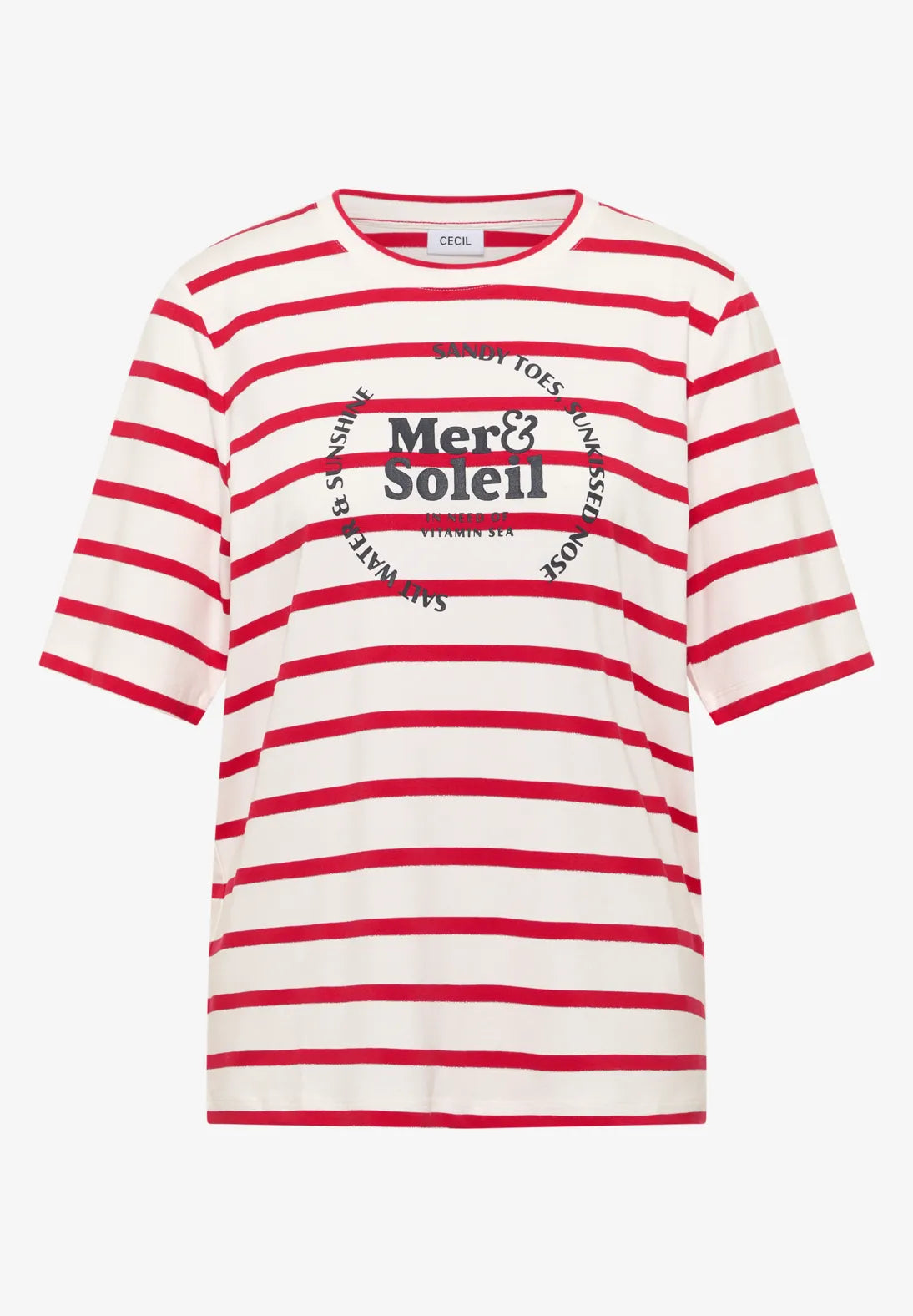 Cecil Circle Print T-shirt In glazed apple red