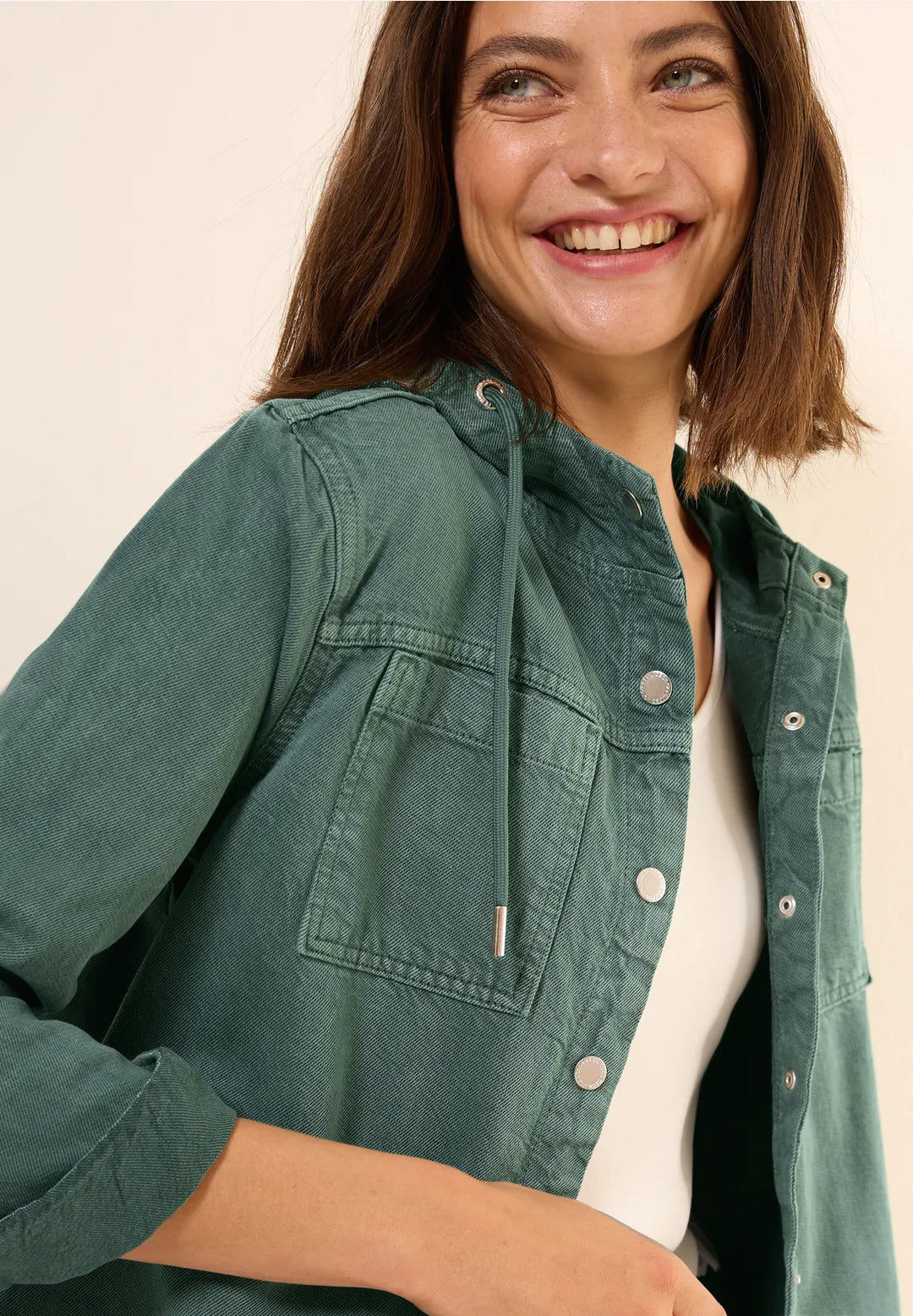 Cecil Overshirt With Hood In Khaki