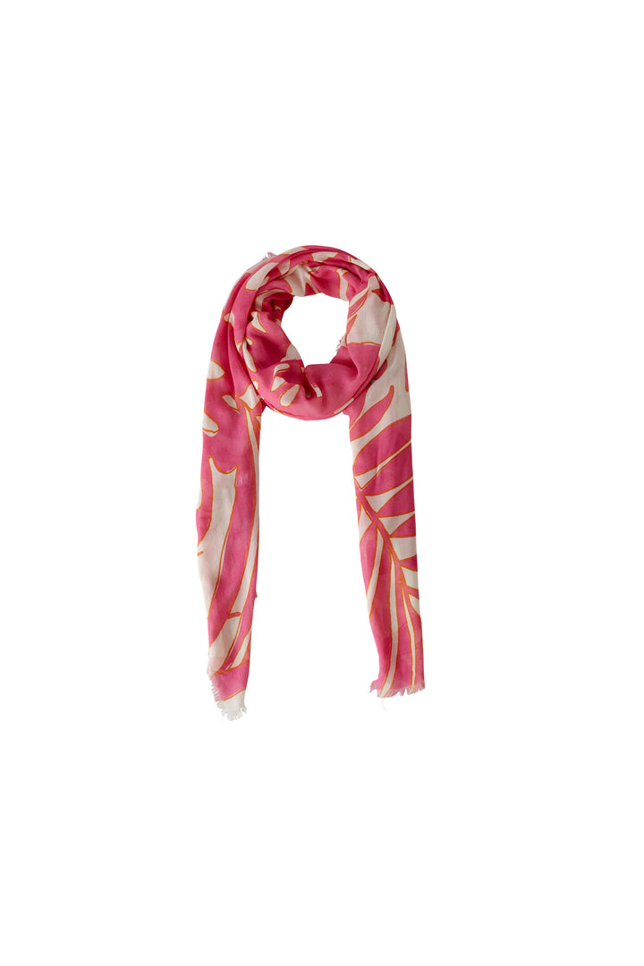 Oui  Floral Scarf In Pink & White