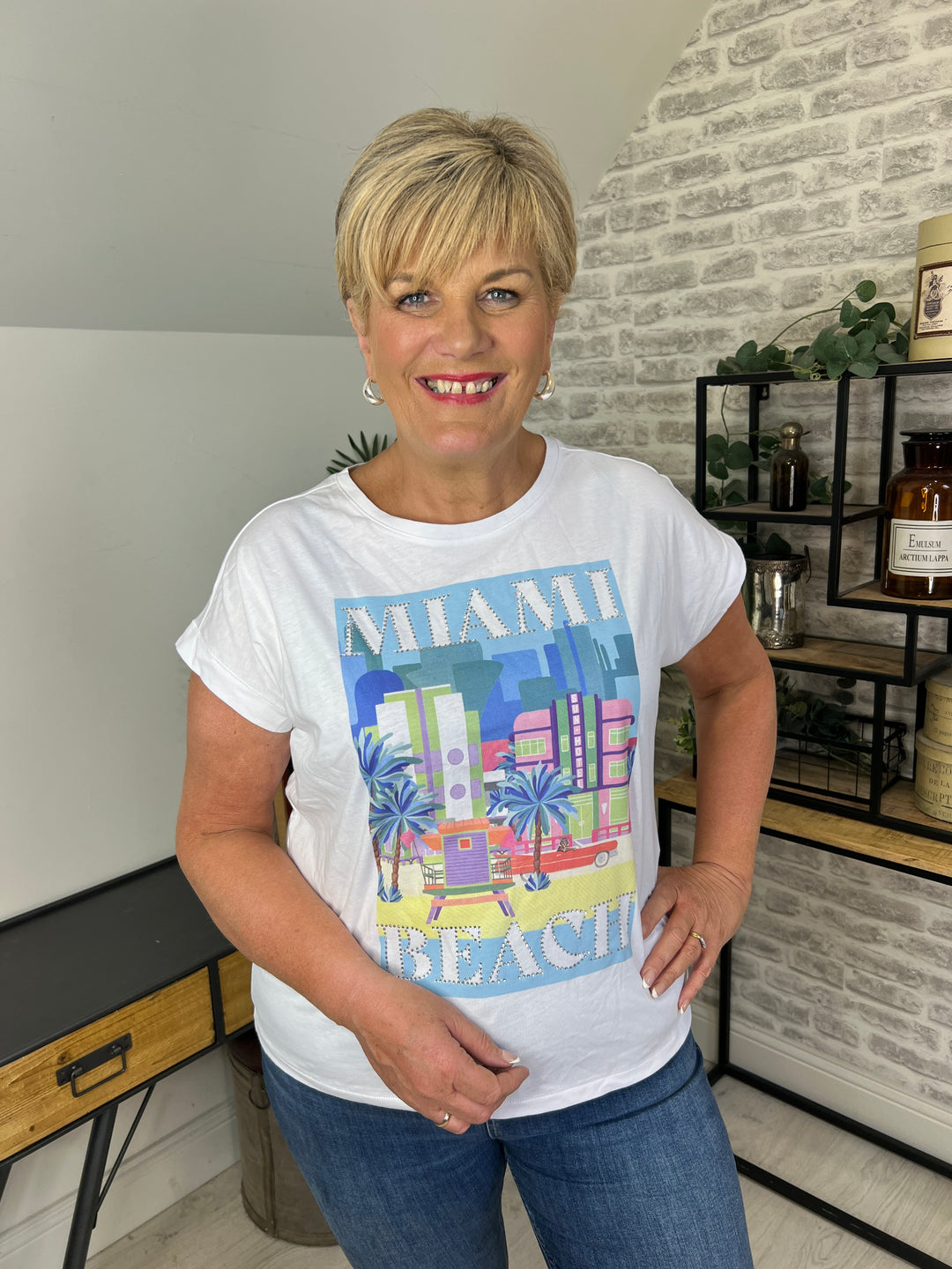 Milano Italy Print T-shirt In Off White