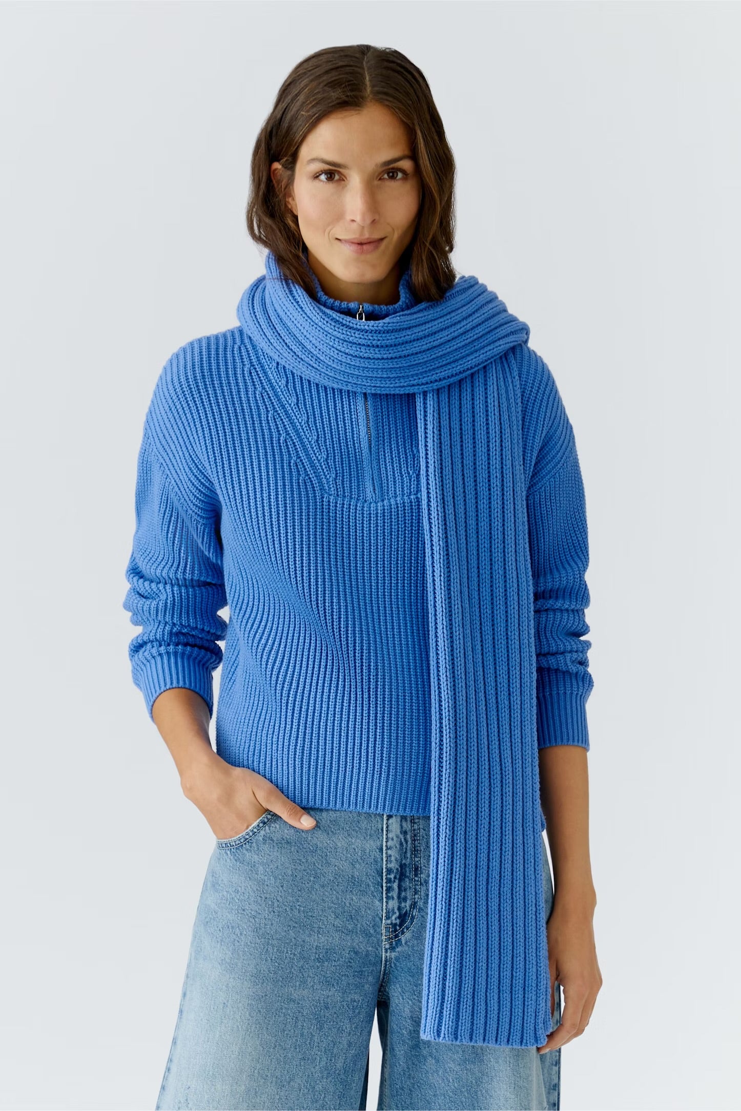 Oui Shawl Scarf In Blue