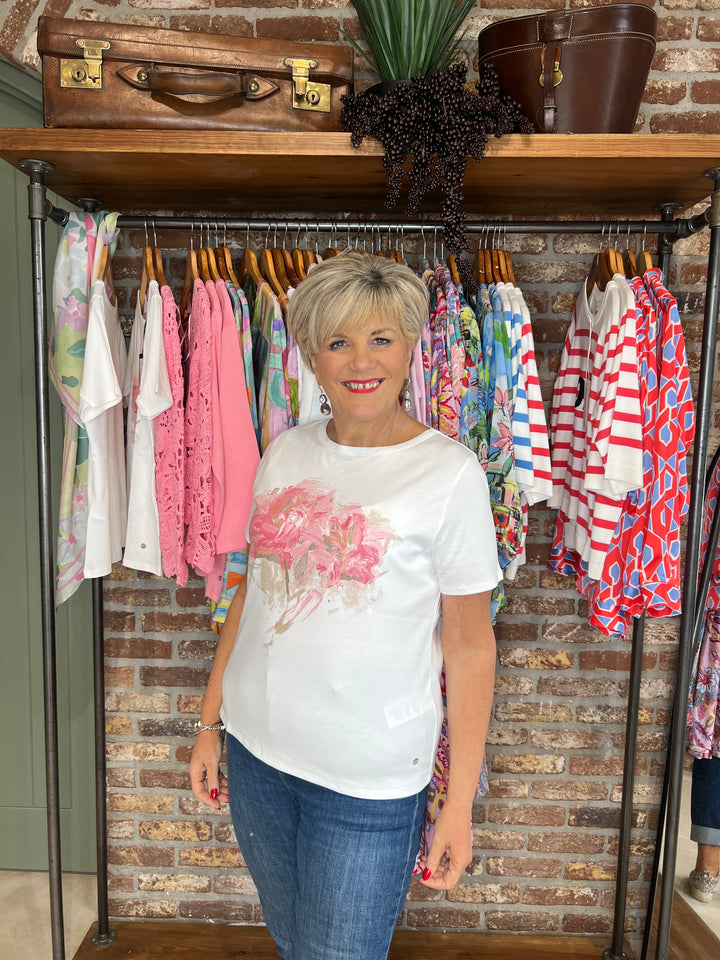 Monari floral T-shirt In Off White