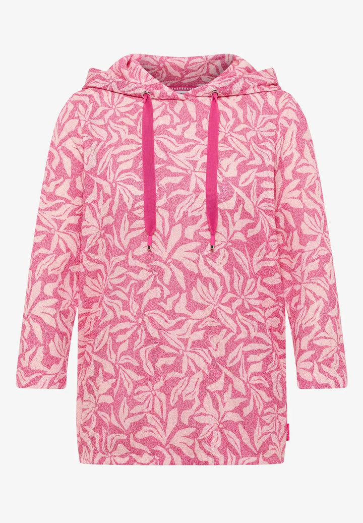 Cecil floral print hoodie In beetroot pink