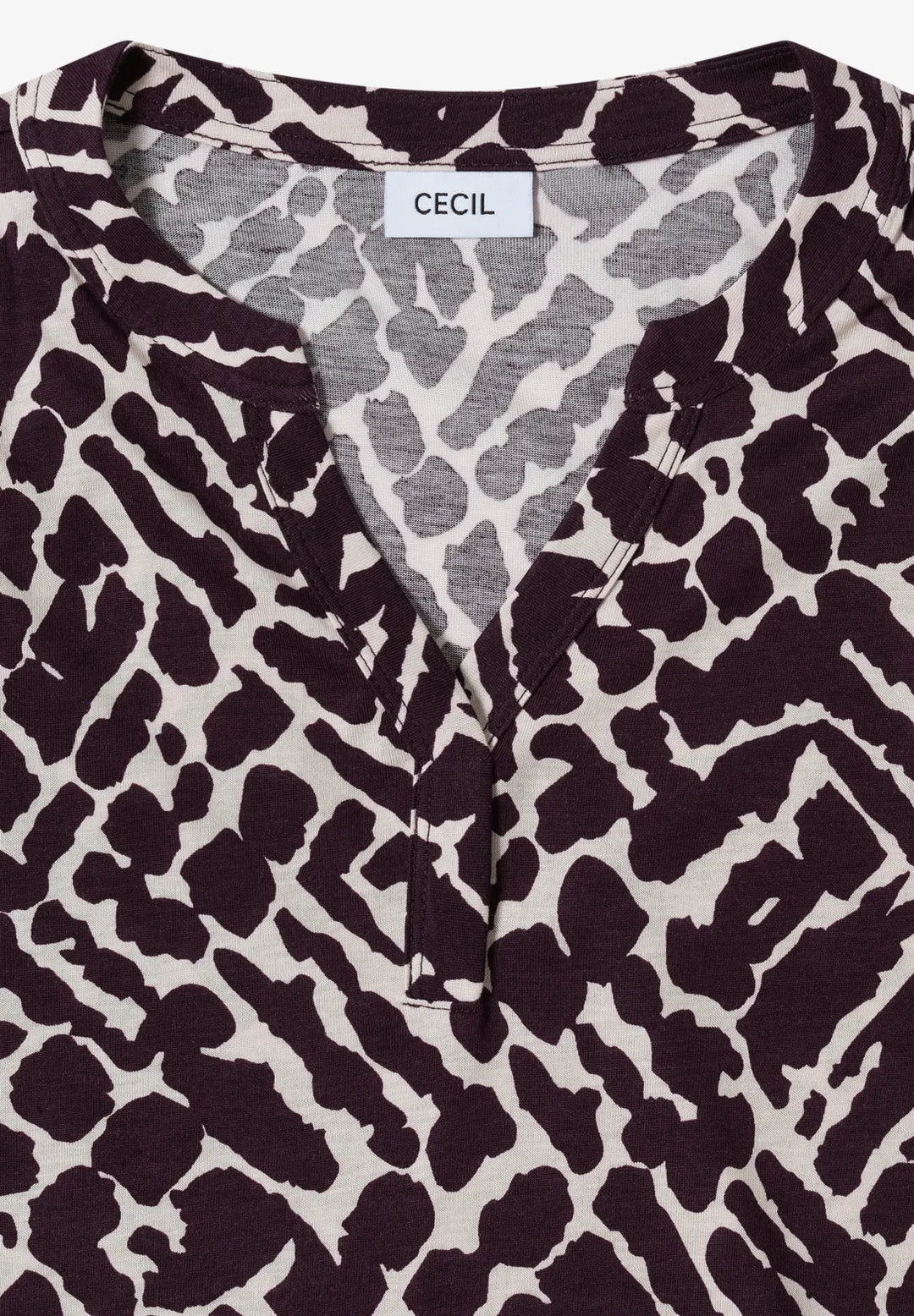 Cecil Split Neck Top In Eggplant Red