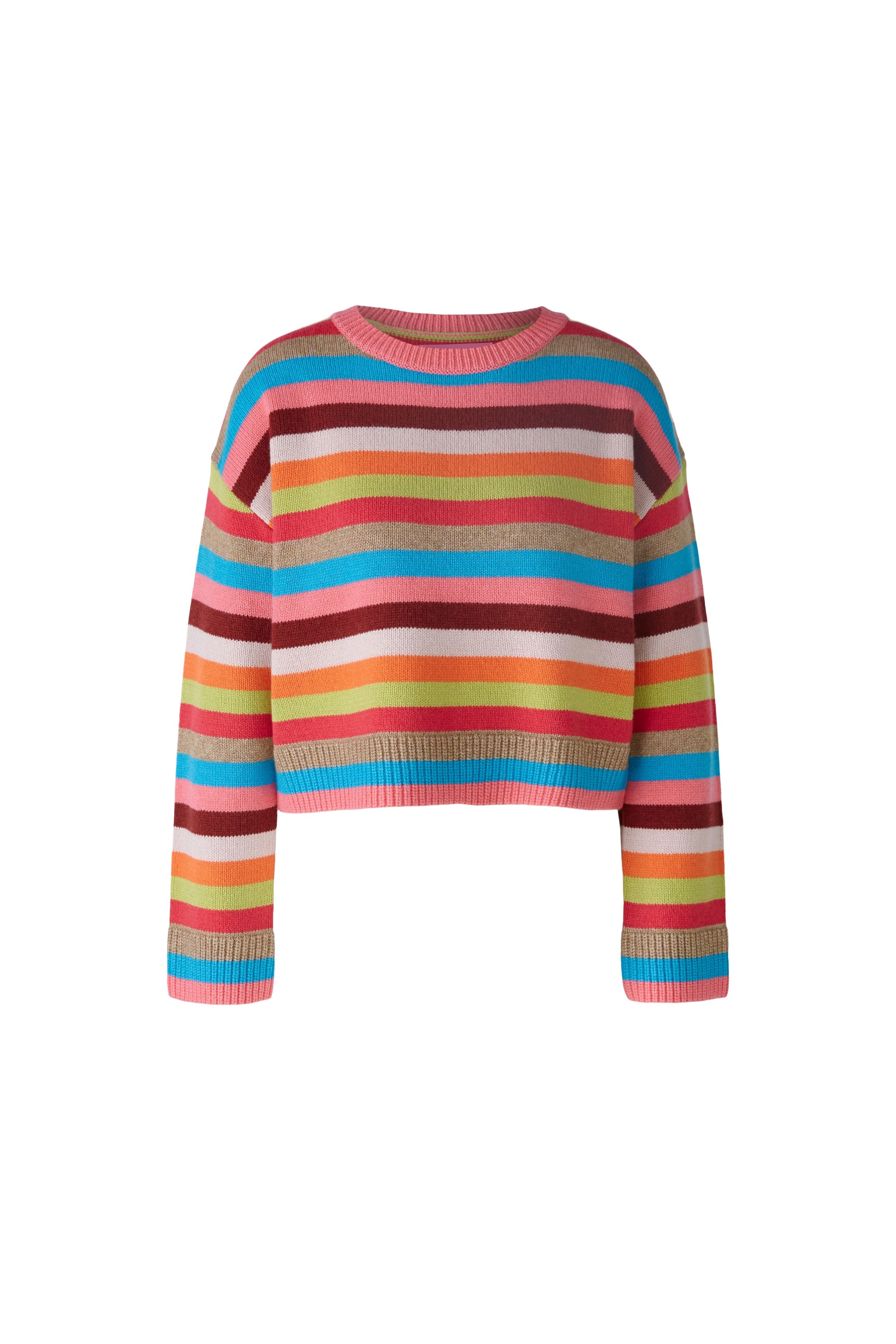 Oui Knitted Striped Jumper In Multi