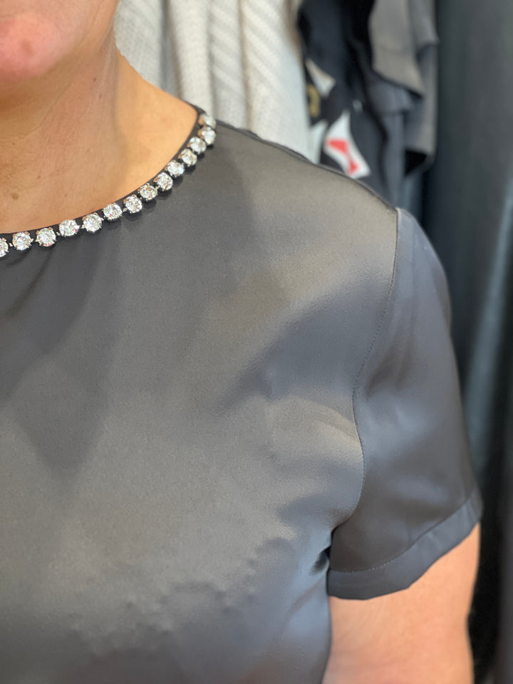 Peruzzi Diamanté Top In Black