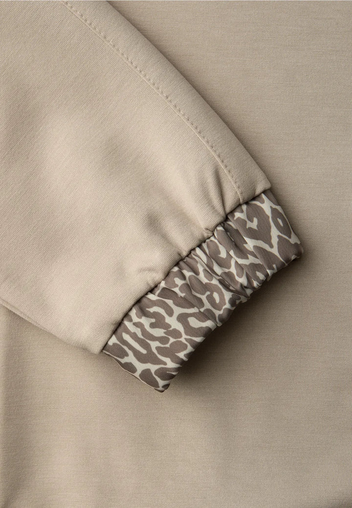 Street One Silk Look Jacket In Cotton Beige