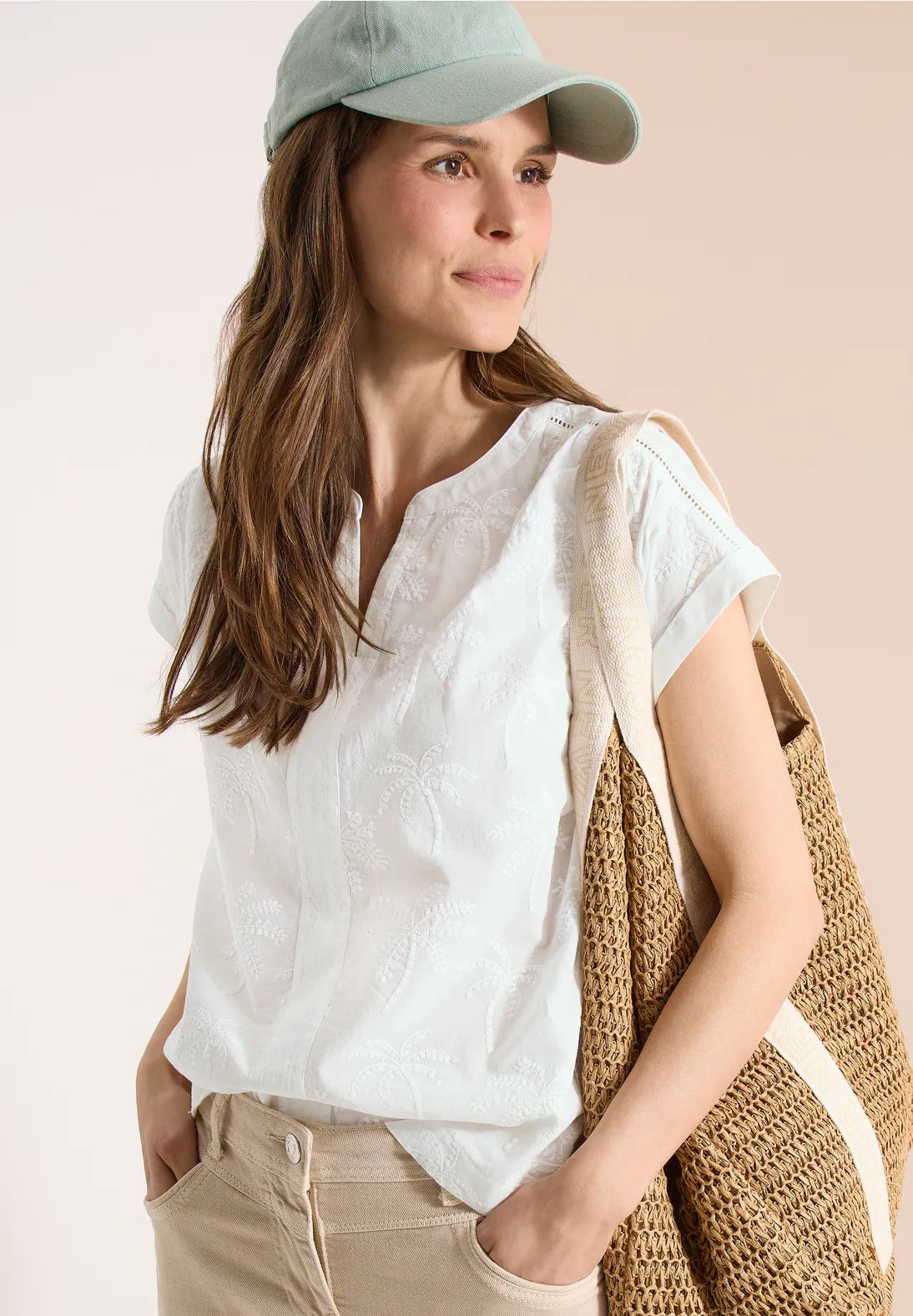 Cecil embroidery blouse in vanilla white