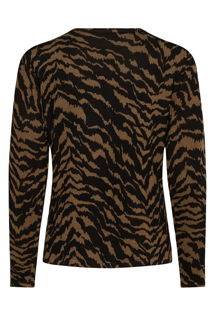 Saint Tropez Stroked Patterned Cardigan In Black Multi