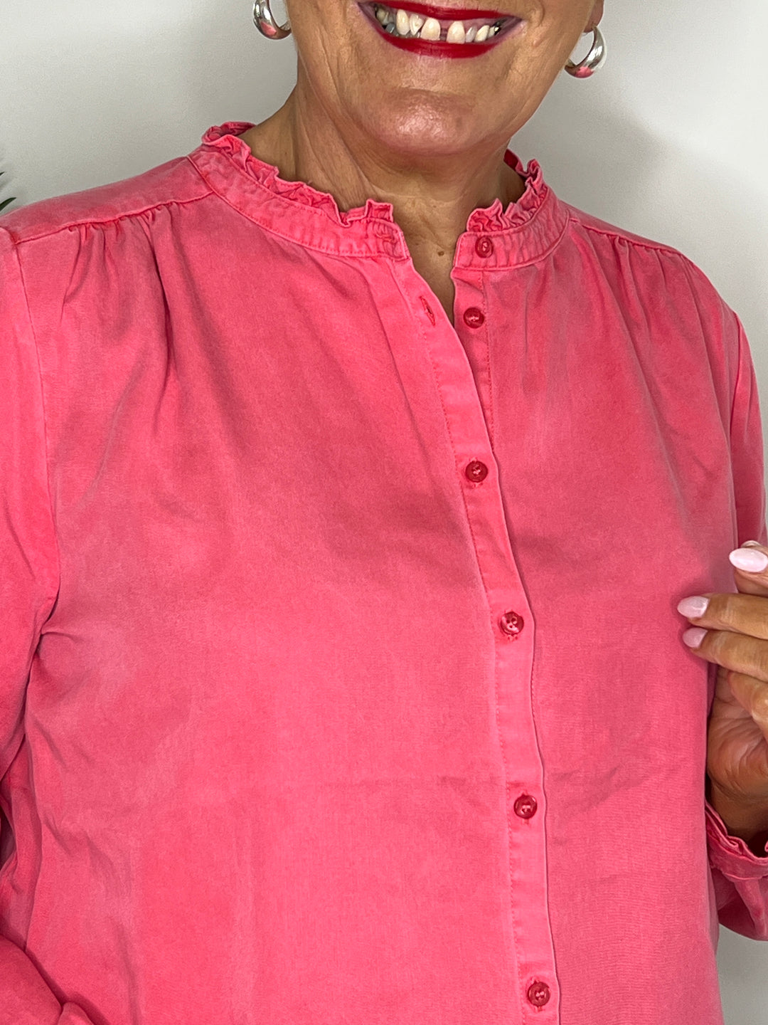 Street One Washed Look Blouse In Almond Coral