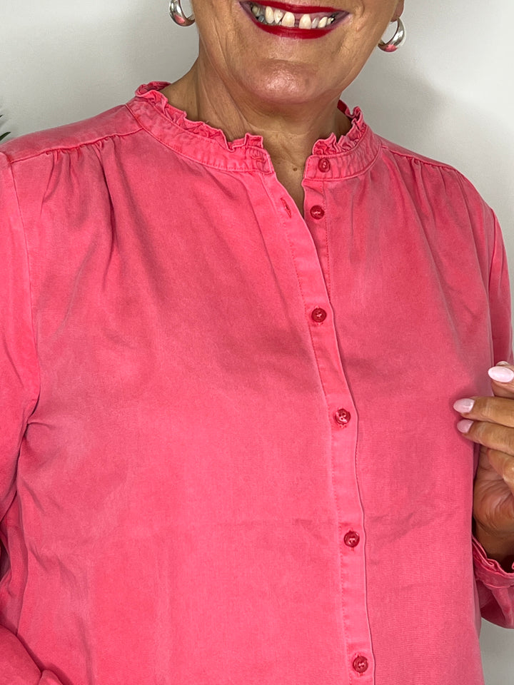 Street One Washed Look Blouse In Almond Coral