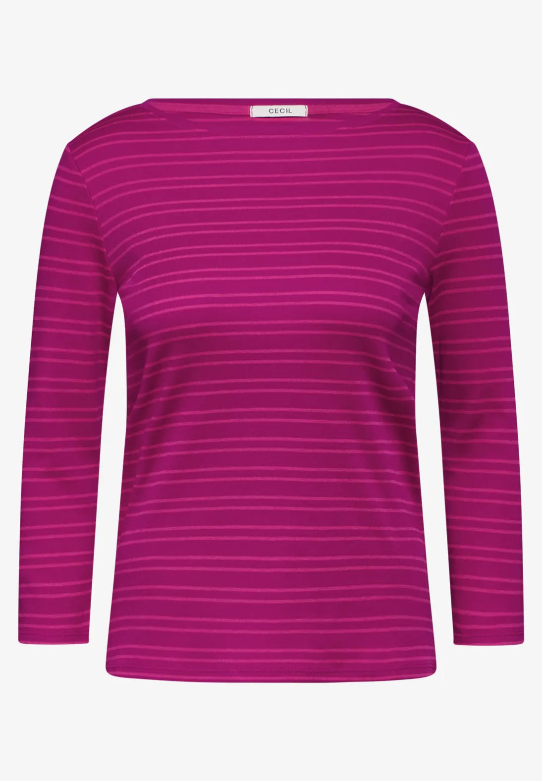 Cecil Two Tone Striped Top In Jewel Pink