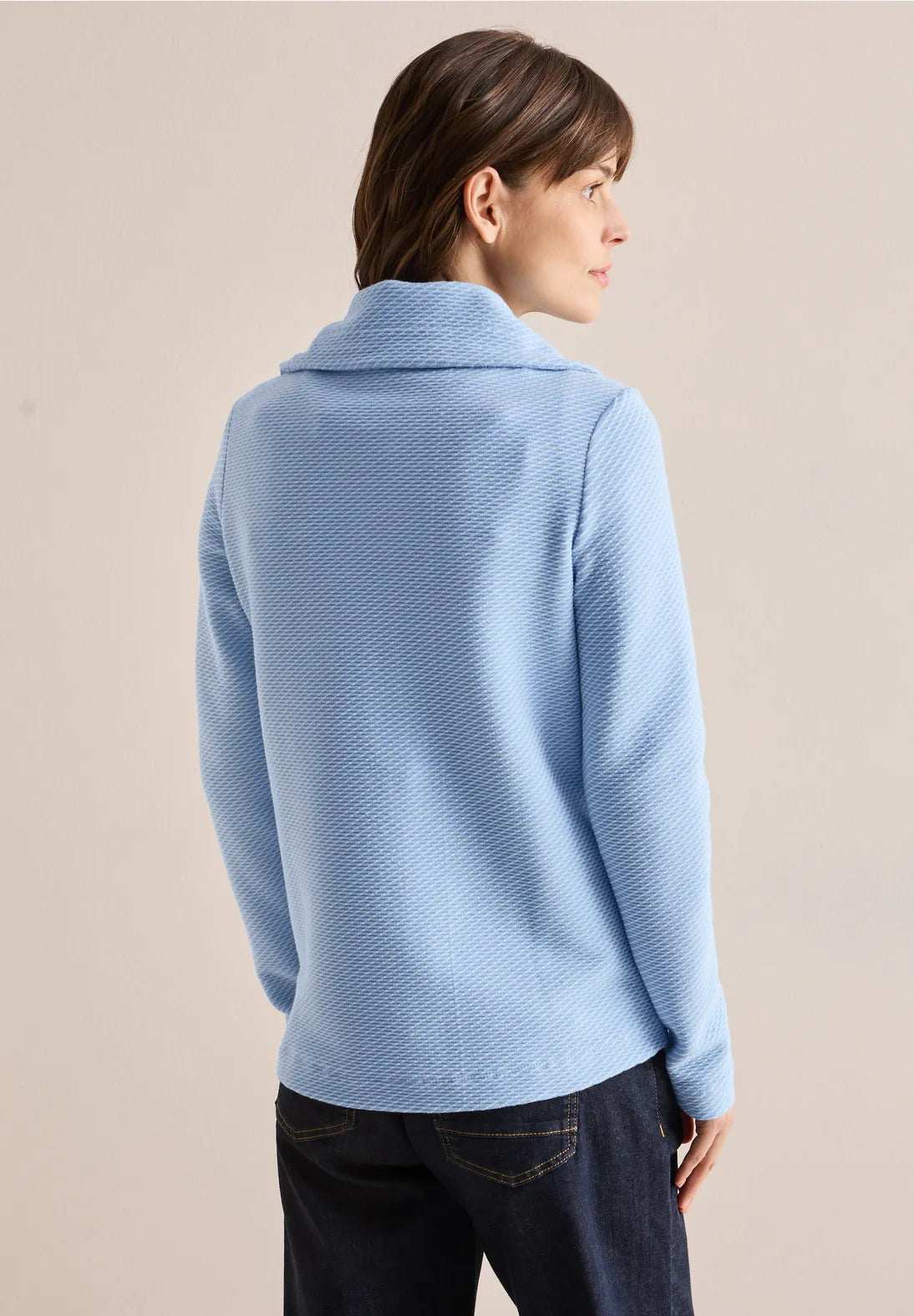 Cecil Two Tone Jacket In Fresh Light Blue