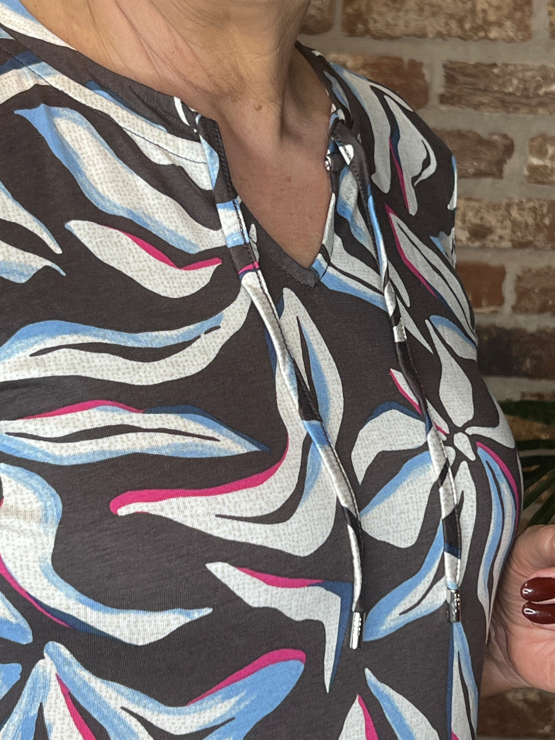 Cecil Multi Top With Tie In macchiato Brown